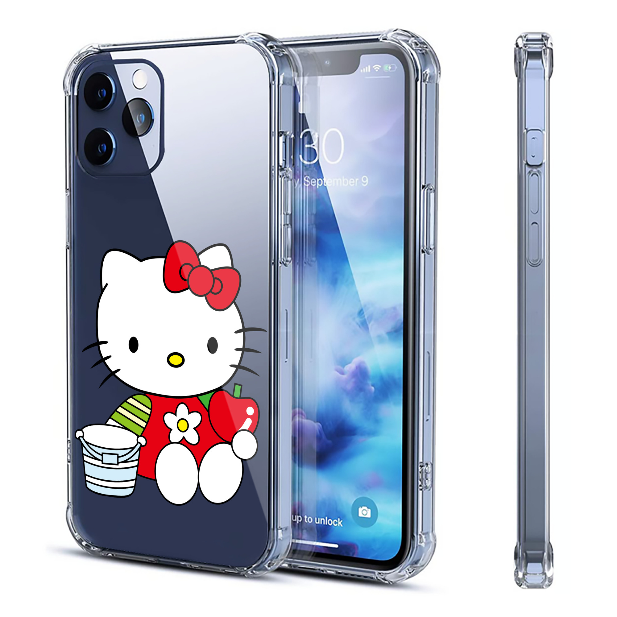 （画像用） Hello Kitty ハローキティ 【iPhone 12シリーズ対応】透明スマホケース（クリアソフトケース）
